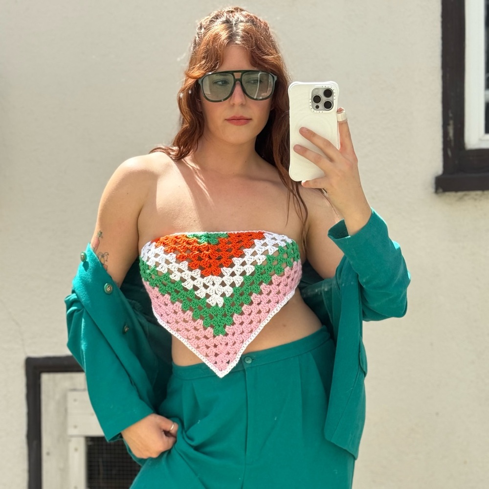 Handmade Colorful Crochet Bandana Top